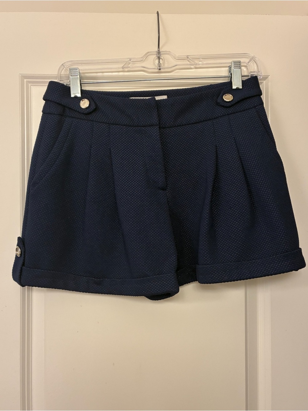 JULIE BROWN NYC Textured Tailored Sailor Shorts Navy Blue Women’s Size 2